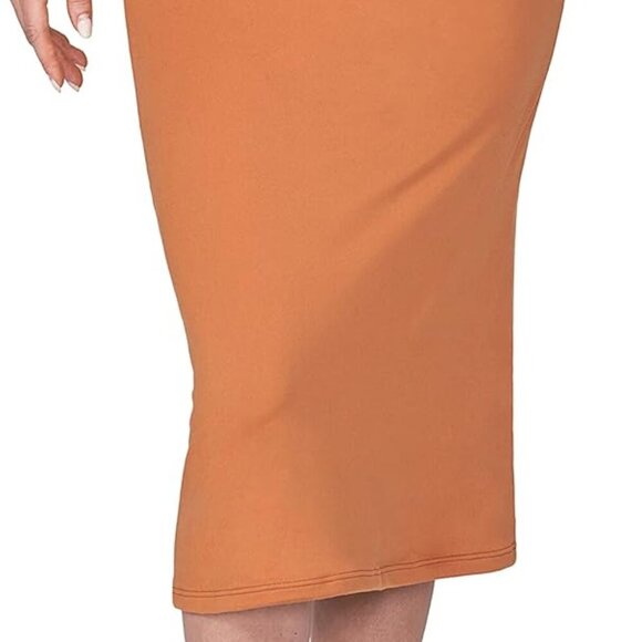 Women's Maternity Skirt Over The Belly Midi High Waisted Solid Stretchy Pregnanc - Picture 3 of 5